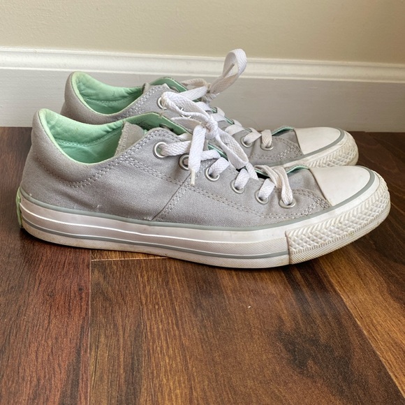 Converse Shoes - Converse All Star Light Gray Mint Green Padded Tongue Low Sneakers 556659F